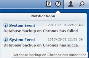 Database Backup Custom Notification